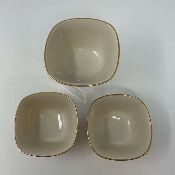 Lenox Holiday Dimension Square Treat Bowls Set Of 3 Christmas Holly Berry Candy - Picture 5 of 13